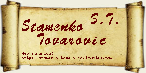 Stamenko Tovarović vizit kartica